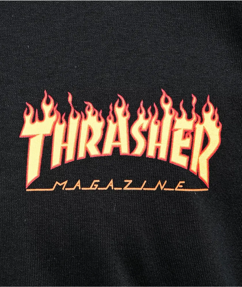 Thrasher flame black on sale