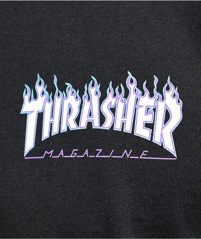 Blue and purple thrasher shirt outlet