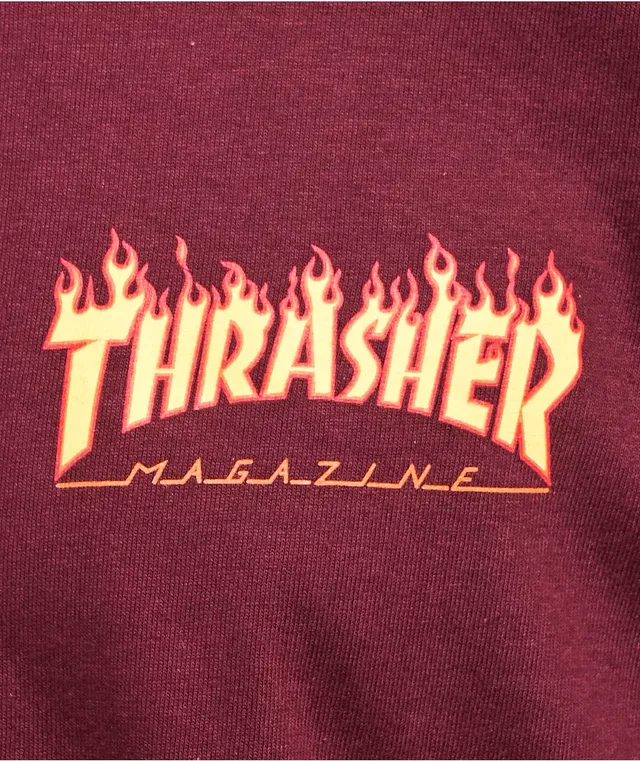 Santa Cruz x Thrasher Flame Dot Burgundy T Shirt CoolSprings