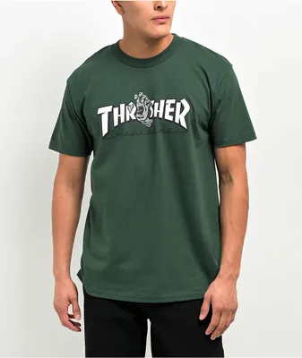 Santa Cruz x Thrasher Flame Dot Burgundy T-Shirt at CoolSprings