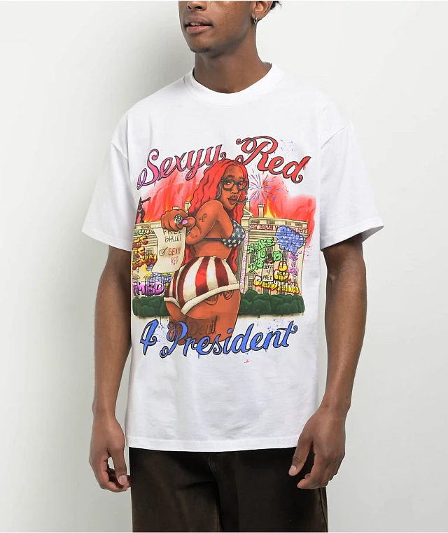 Sexyy Red For President White T-Shirt | MainPlace Mall