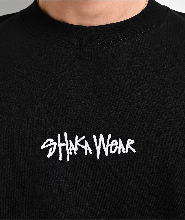 Shaka Wear Embroidered Logo Black Heavyweight T-Shirt | MainPlace Mall