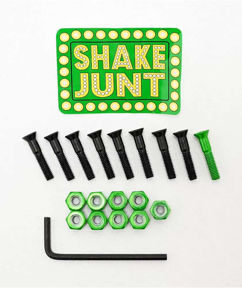 Shake Junt 1" Allen Hardware – Green/Yellow – Skateboard Mounting Bolts (SJ509)