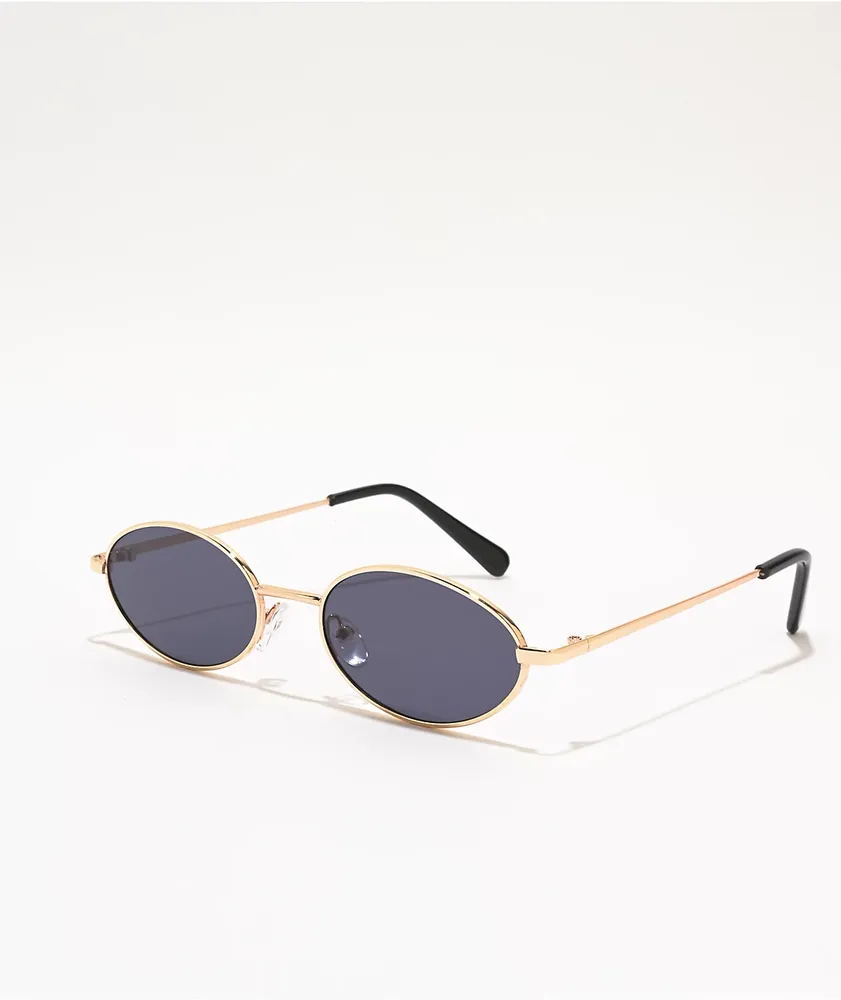Eyeking Slim Oval Black & Gold Sunglasses Hamilton Place — free download