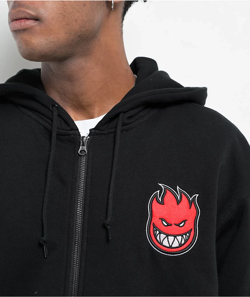 Spitfire Big Head Black Zip Hoodie | Arden Fair