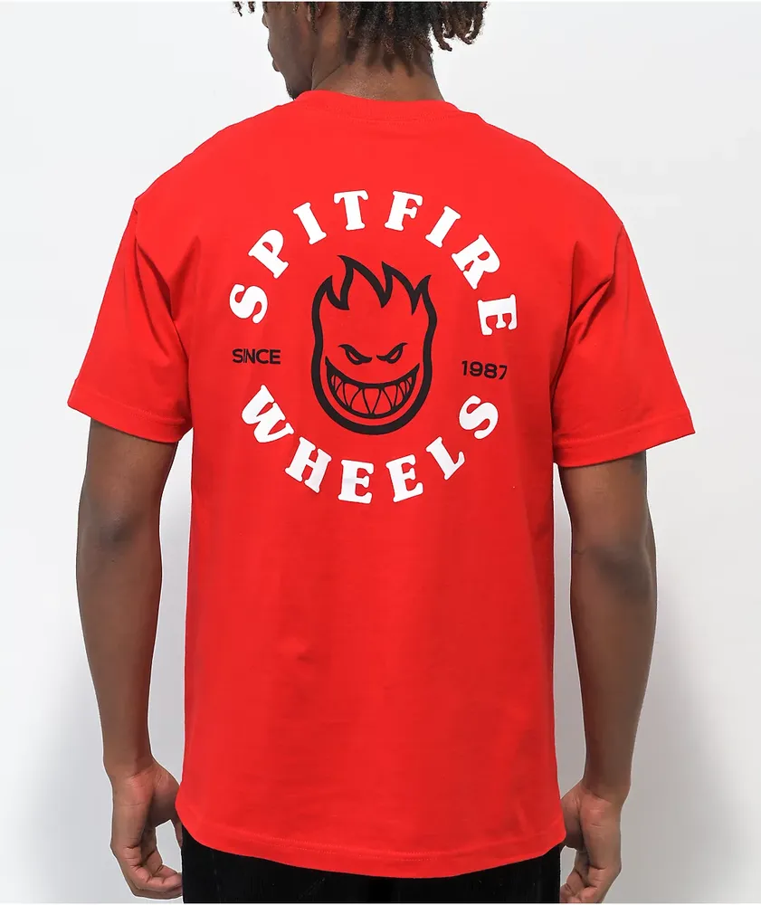 Merch Red Writing Spitfire Bighead Classic Red T-Shirt | Hamilton Place