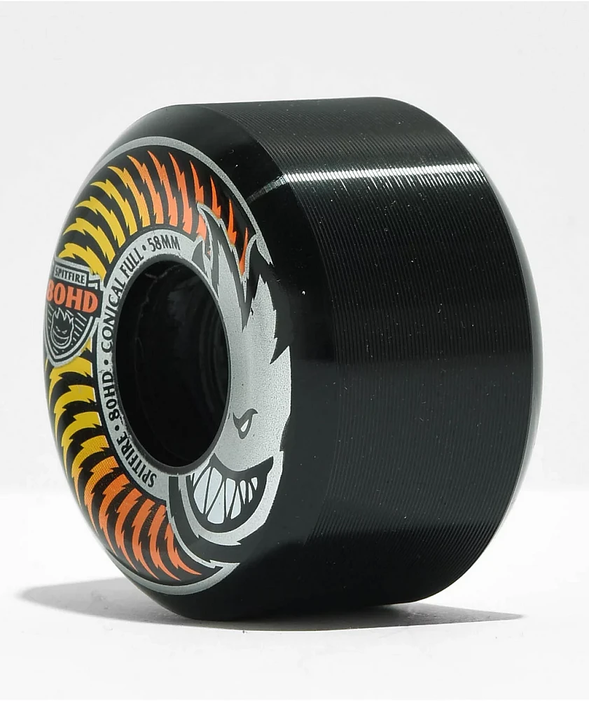 Spitfire Conical Full 58mm 80HD Black Skateboard Wheels | Shop Midtown