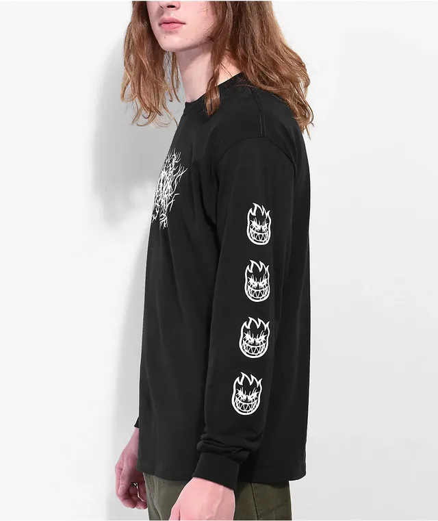 Spitfire Deathmask Black Long Sleeve T-Shirt | MainPlace Mall