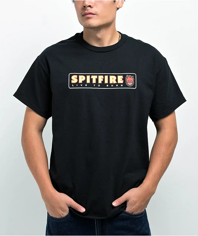 Spitfire Live To Burn Black T-Shirt | Liberty Center