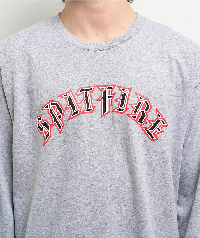 Spitfire Old E Bighead Grey Long Sleeve T-Shirt | Arden Fair