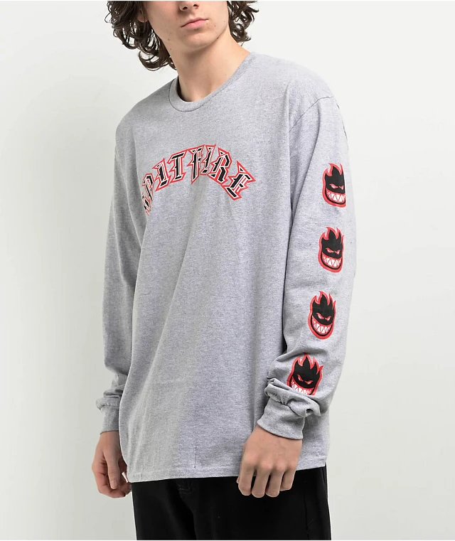 グレー 90s パーカー　tシャツ 00s 袖プリント spitfire