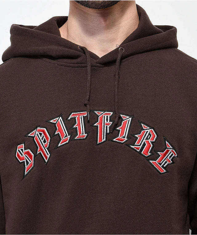 Spitfire Old English Brown Hoodie | Arden Fair