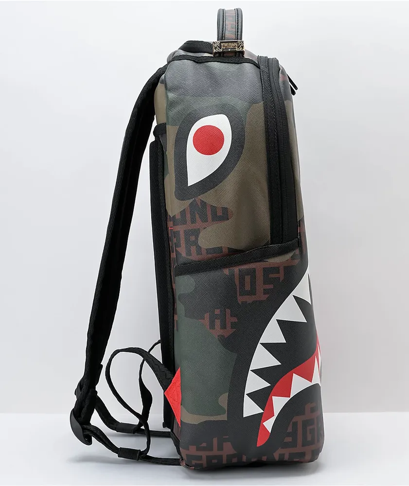 Sprayground camo chenille shark backpack sales