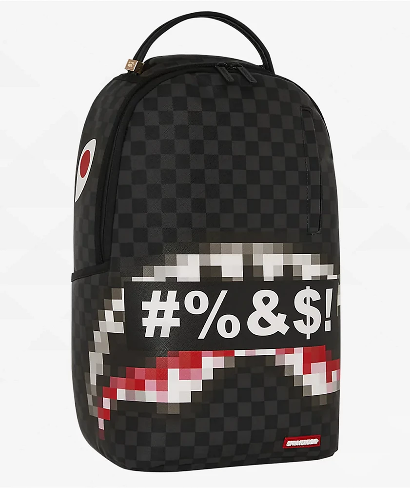 Sprayground Censored Black Checker Backpack at Hamilton Place in