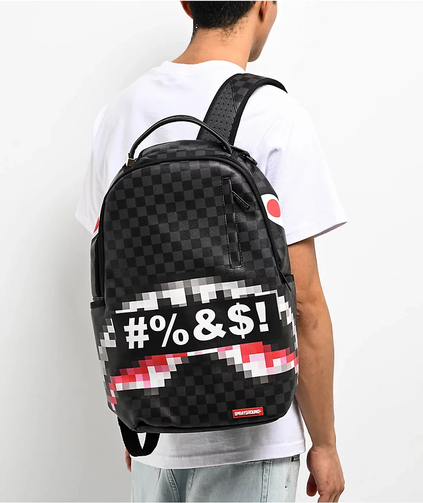 Sprayground Censored Black Checker Backpack at Hamilton Place in