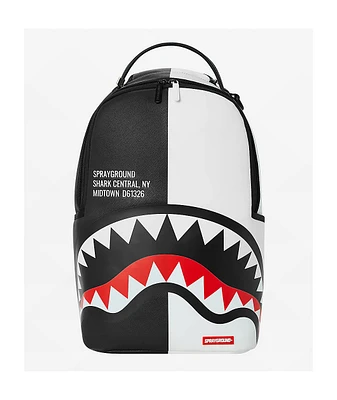 バッグ SPRAYGROUND Sprayground Central Split Black & White Backpack | Zumiez