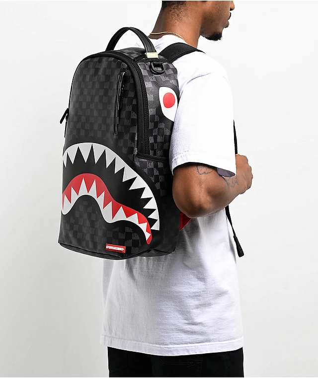 バッグ Sprayground Drip Check Shark Sprayground Drip Checkerboard Shark Backpack | MainPlace Mall