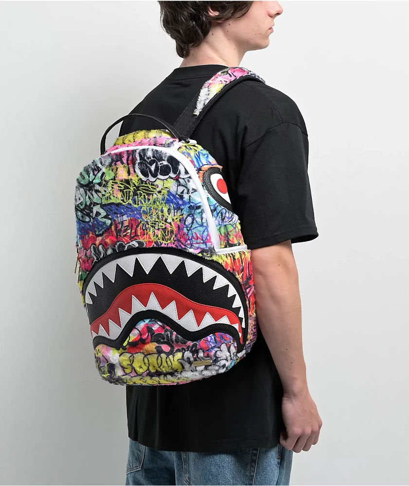 Sprayground Graffiti Faux Fur Backpack | MainPlace Mall
