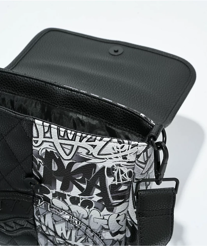 Sprayground Half Graff Quilted Black Crossbody Bag | MainPlace Mall