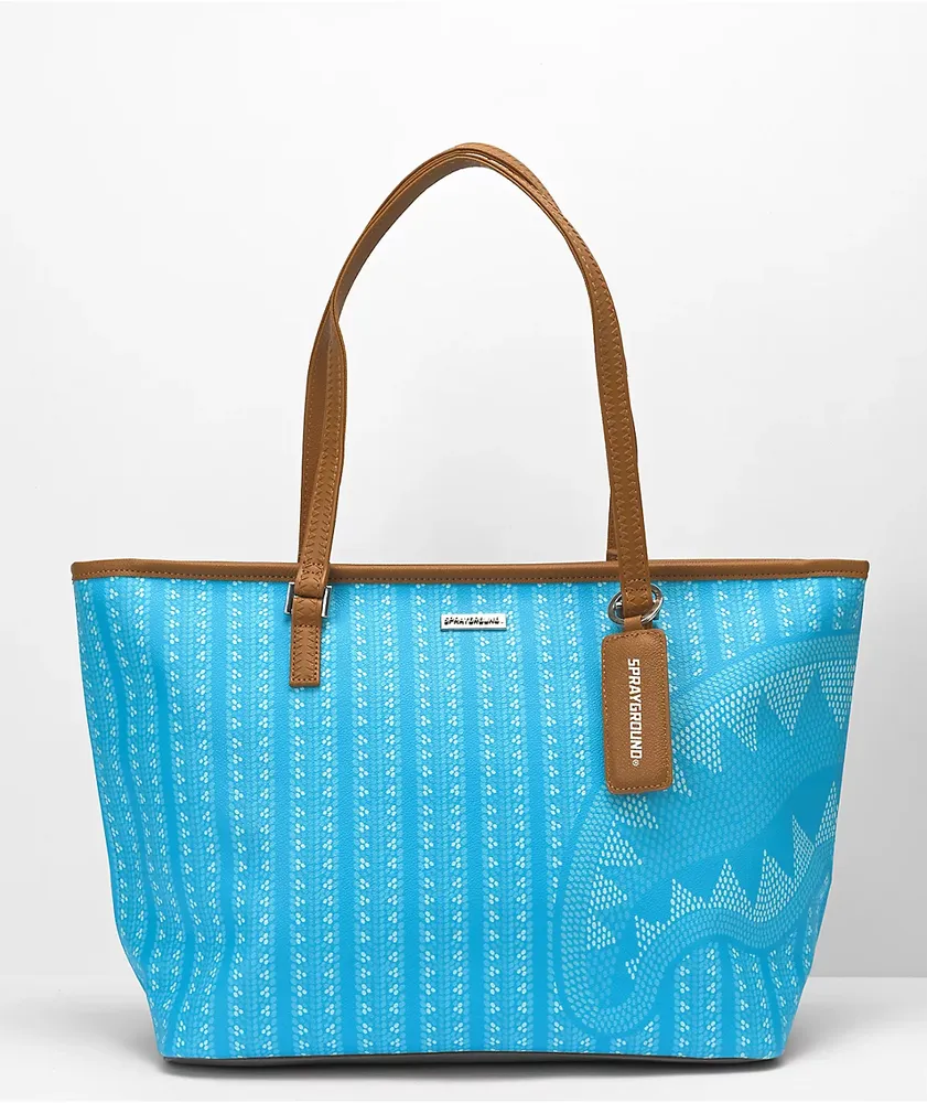 Turquoise tote bag top