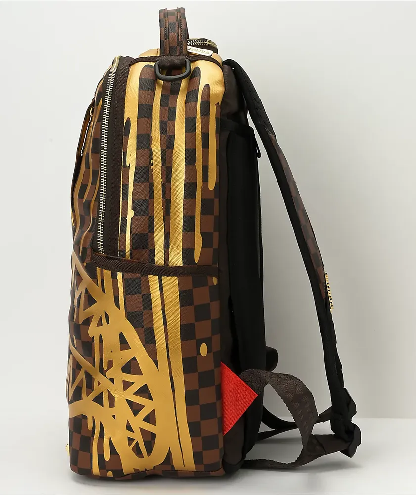 Sprayground Paris Paint Deluxe Brown Leather Backpack Mall of