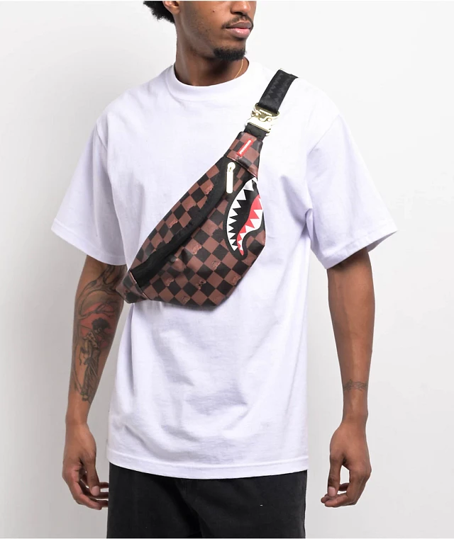 Sprayground Peeking Character Checker Fanny Pack | Arden Fair