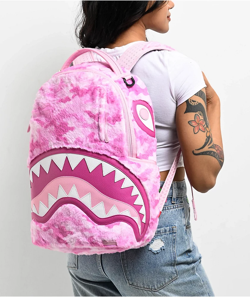 Sprayground Pink Camo Faux Fur Backpack | Liberty Center