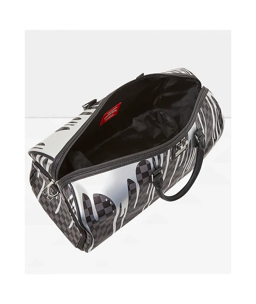 Sprayground Platinum Drip Black Checkered Duffle Bag Coquitlam