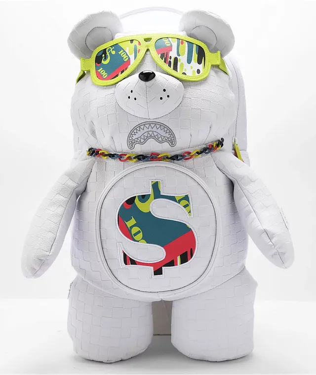 Sprayground Shark Trip Money Bear White Backpack Pueblo Mall