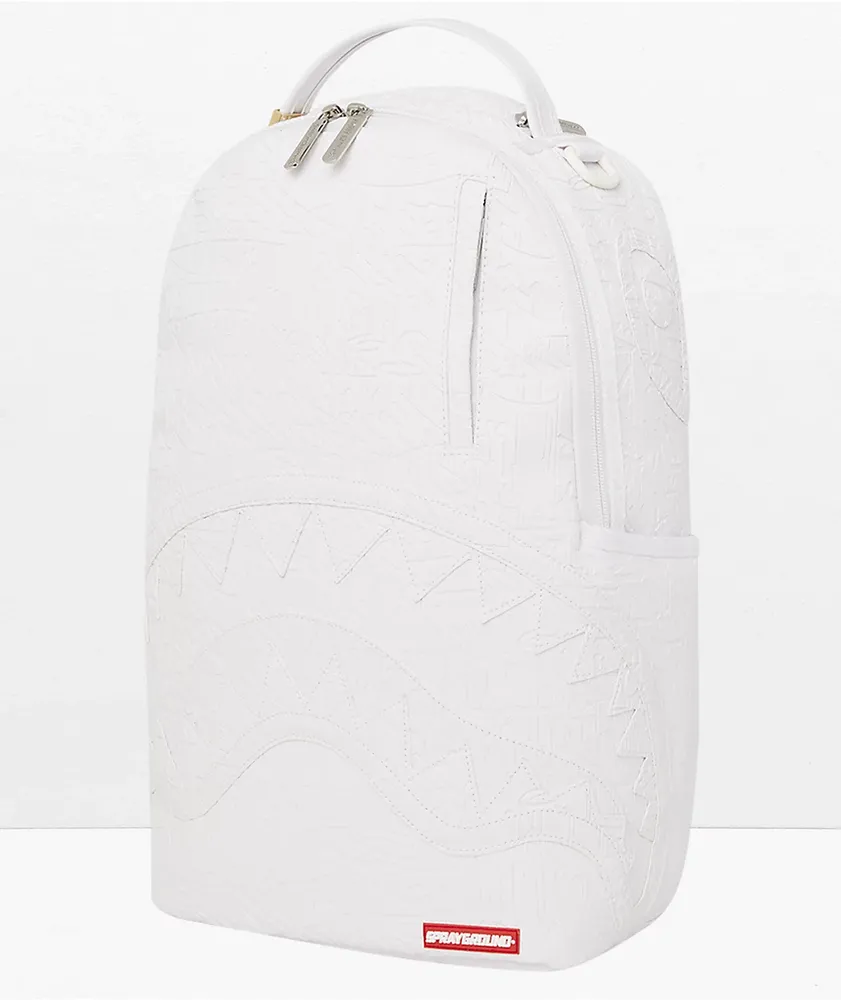 Sprayground White Scribble Debossed Backpack at Hamilton