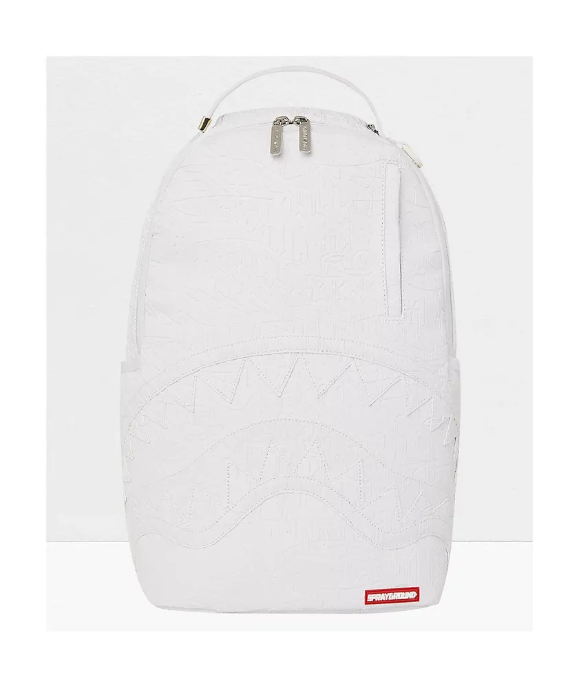 Sprayground White Scribble Debossed Backpack Pueblo Mall