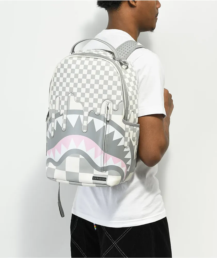 Sprayground XTC La Palais Deluxe Grey Leather Backpack at