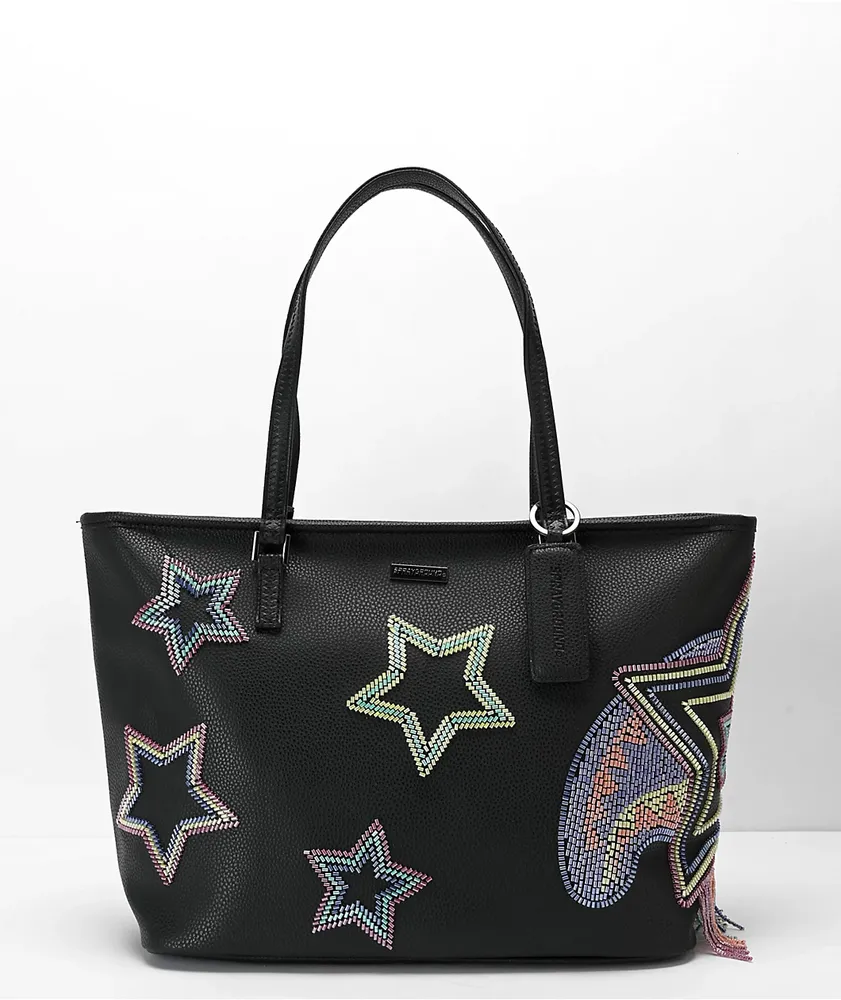 Sprayground x AI Beaded Shark Black Tote Bag Vancouver Mall