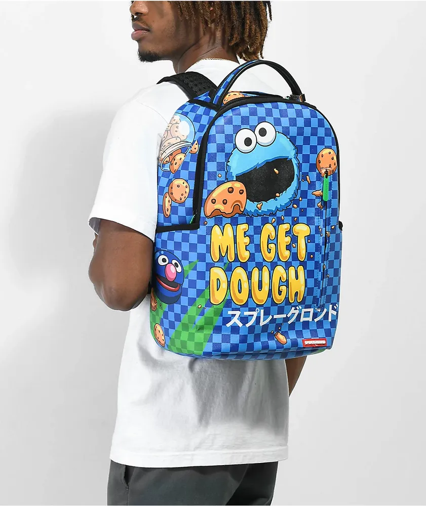 Sprayground x Sesame Street Cookie Monster Bubble Blue Leather Backpack