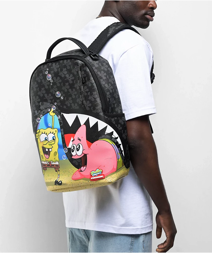 Sprayground x SpongeBob SquarePants Black Backpack | St. Laurent