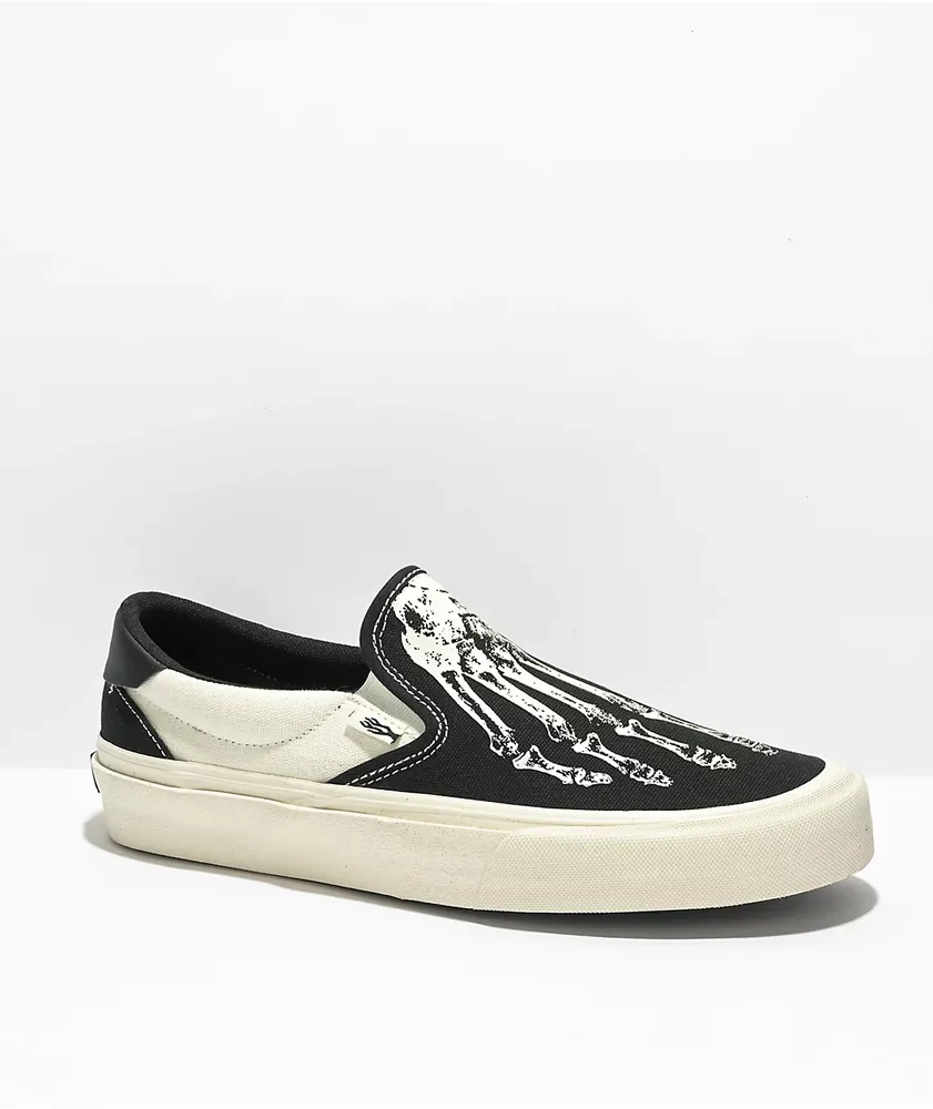 Straye Ventura X Ray Black Canvas Slip On Skate Shoes Hamilton Place