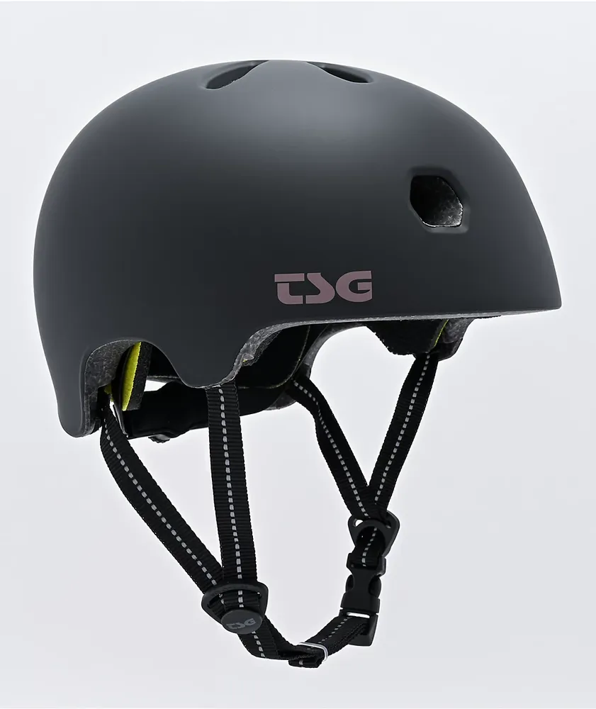 TSG Certified Meta Matte Black Skateboard Helmet Hamilton Place