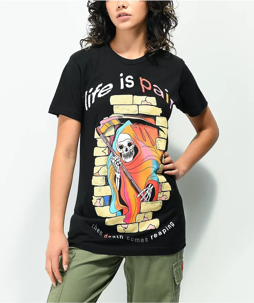 Teen Hearts Life Is Pain Black T-Shirt at Hamilton Place in