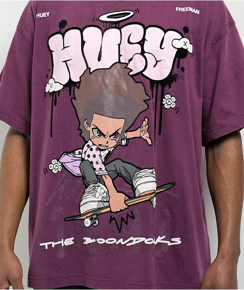 Boondocks The Boondocks Huey Purple Stone Wash T-Shirt | MainPlace