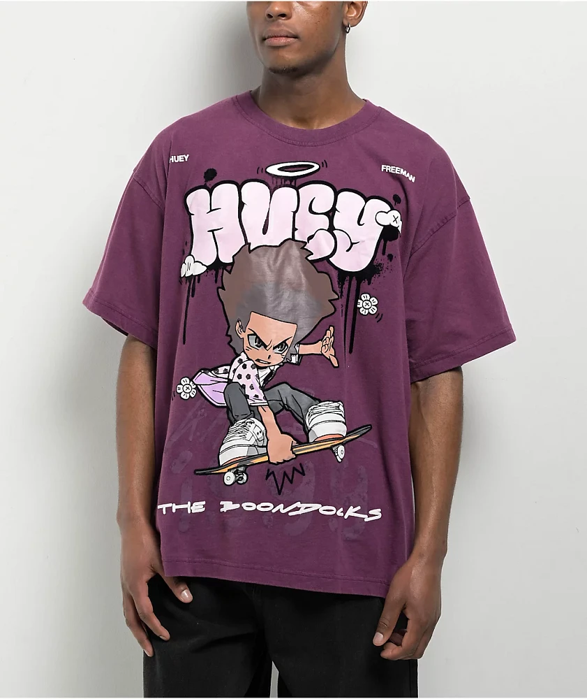 Boondocks The Boondocks Huey Purple Stone Wash T-Shirt | MainPlace