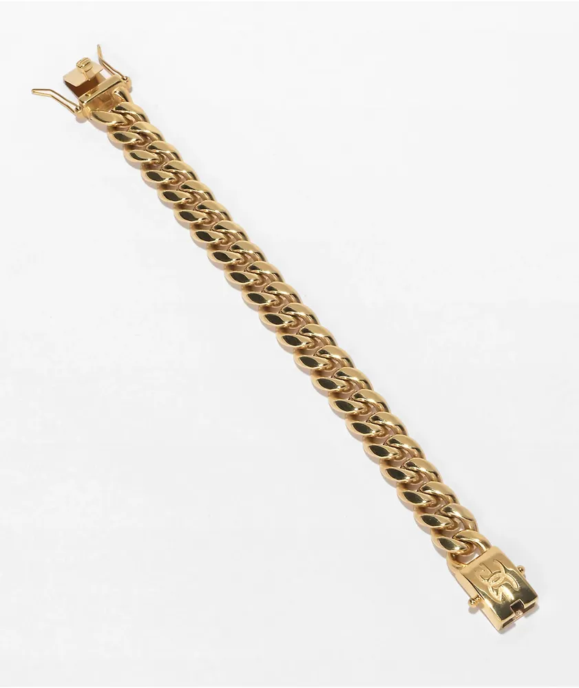 The Gold Gods Miami Cuban Link 12mm Yellow Gold Bracelet Mall of