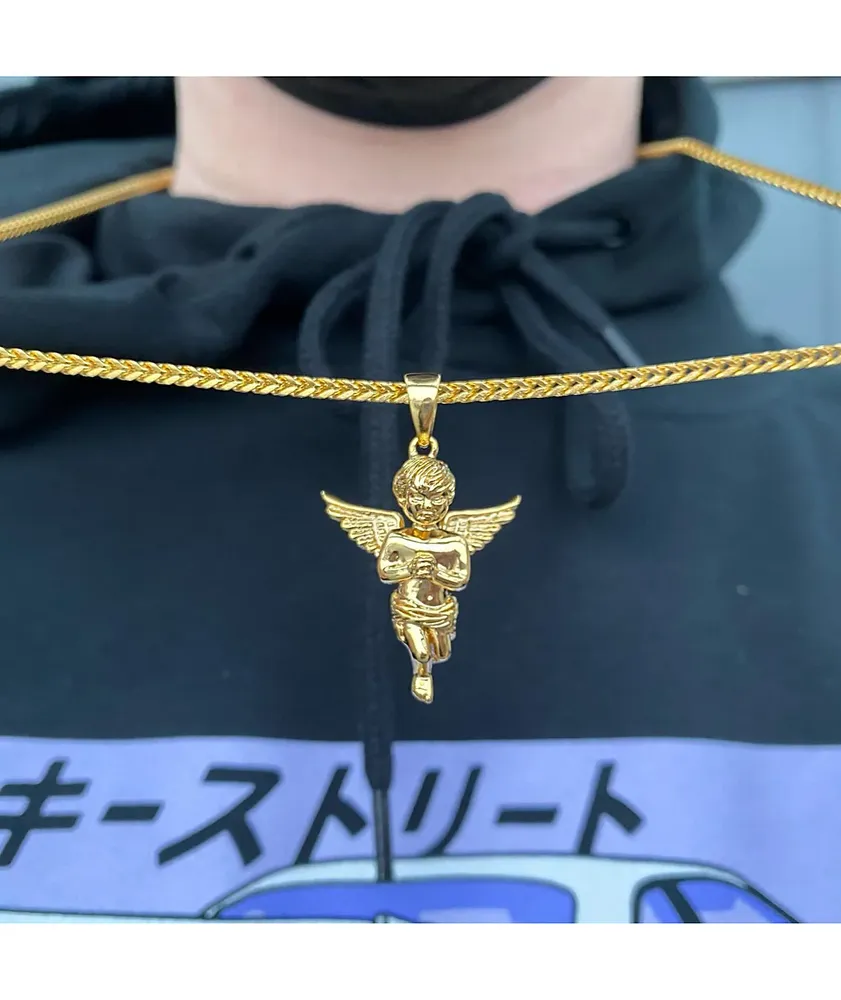 Micro top angel necklace