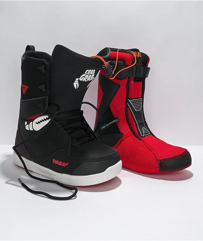 THIRTYTWO TM-TWO CRAB GRAB ブラック/レッド 9.5 ThirtyTwo x Crab Grab Lashed Black Snowboard Boots 2022 at