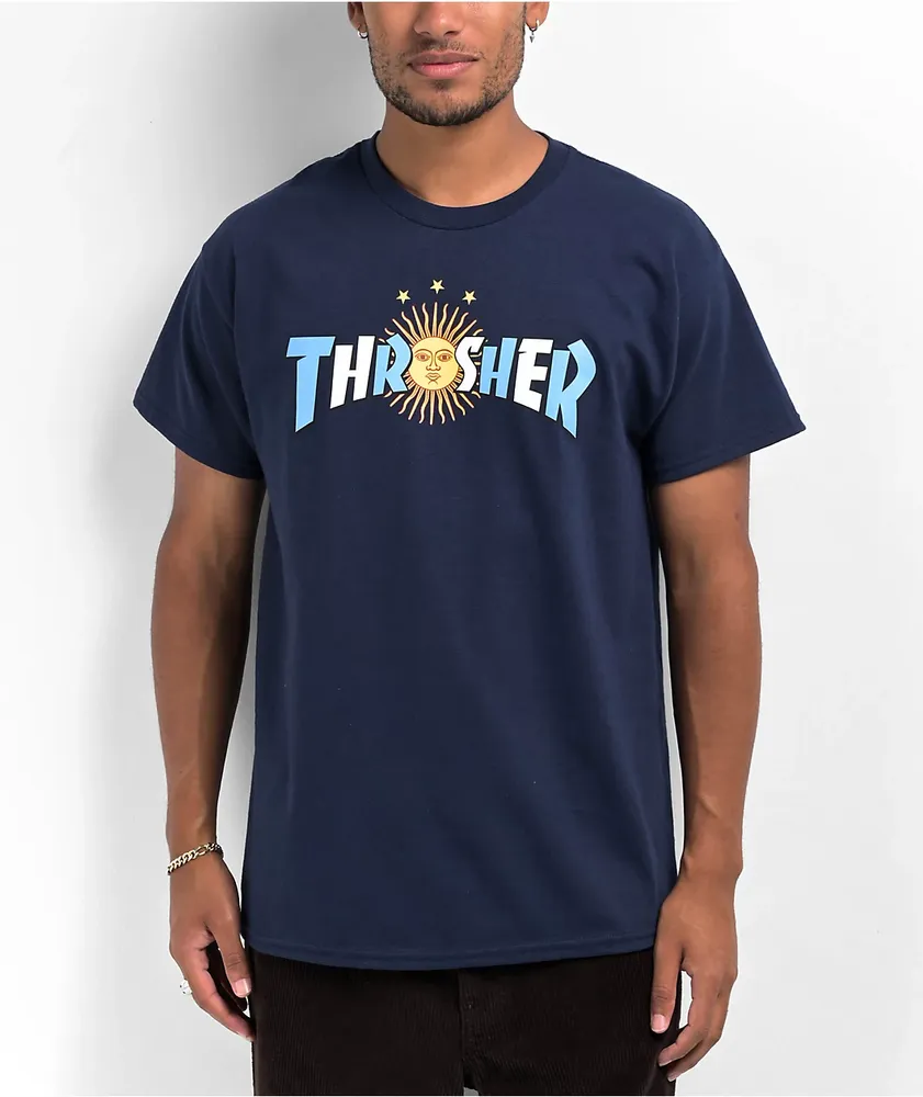 Thrasher Argentina Estrella Navy T Shirt Pueblo Mall