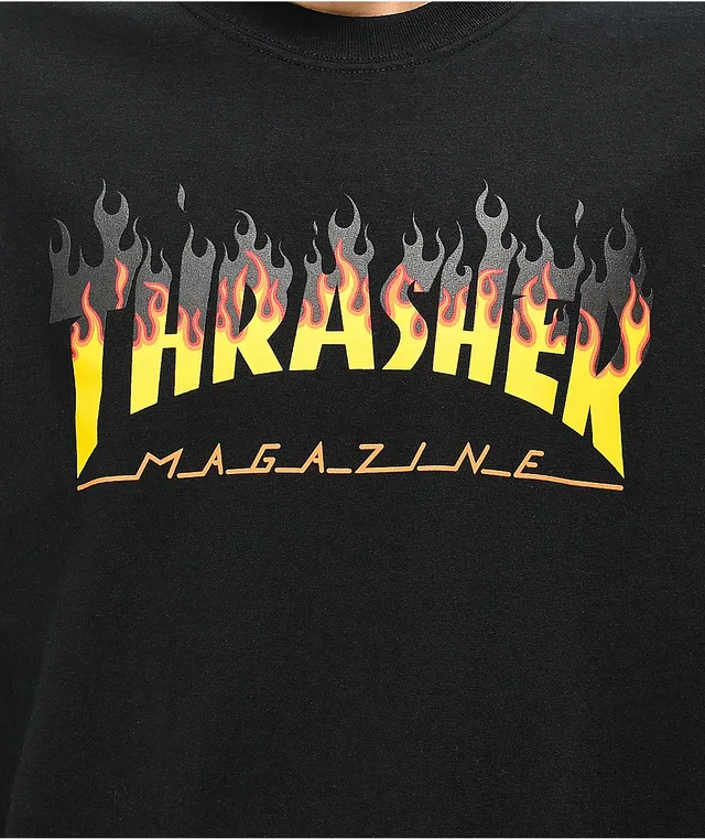 Thrasher flame top black tee