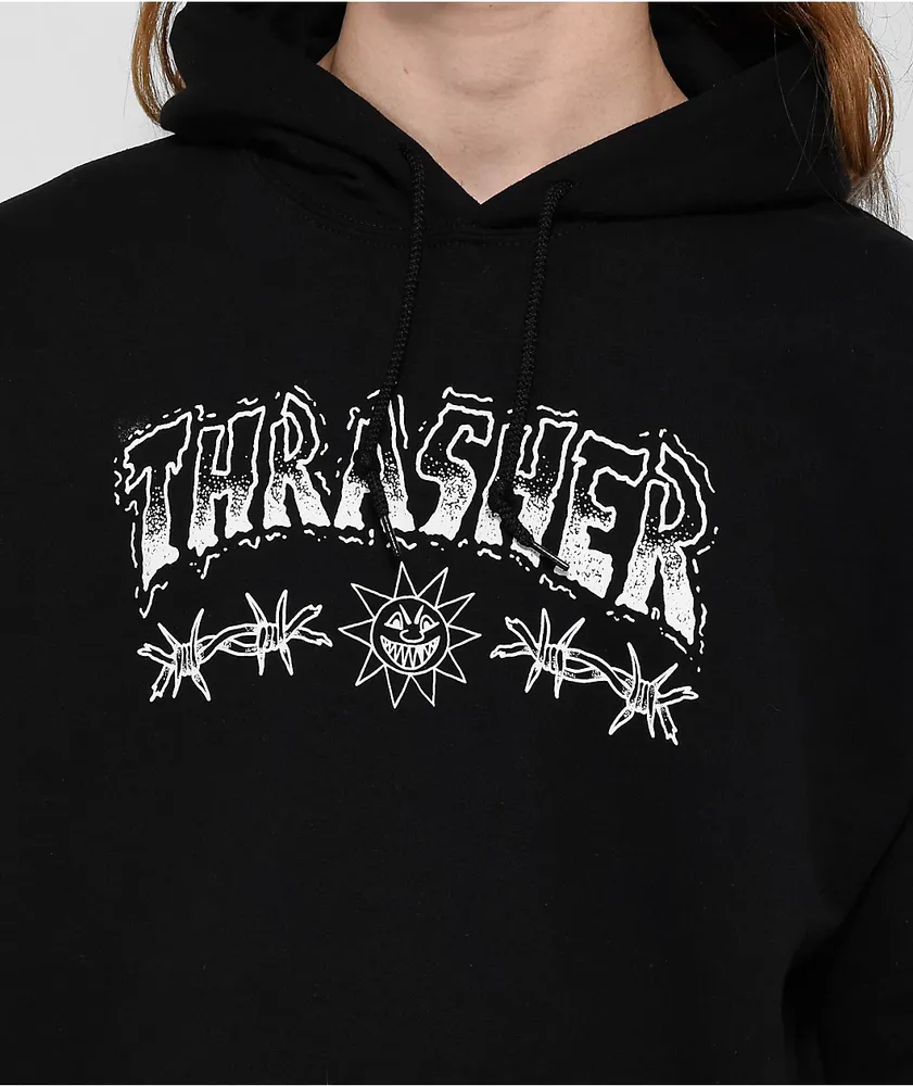Thrasher Barbed Wire Black Hoodie | MainPlace Mall