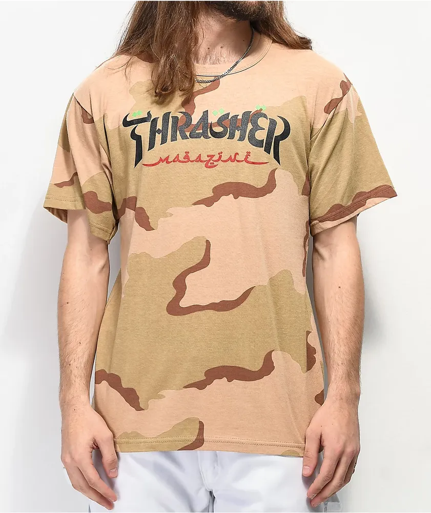 Tan deals thrasher shirt