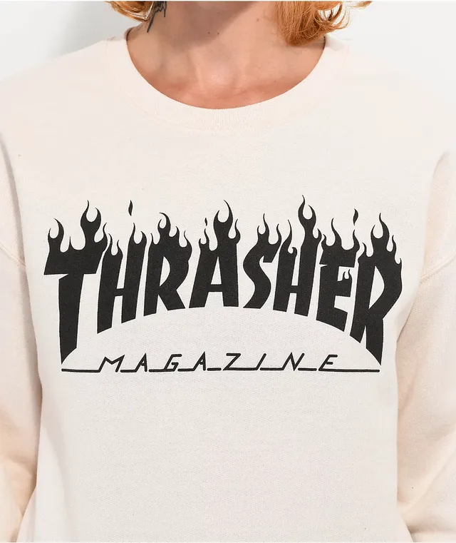 Beige thrasher hoodie sales