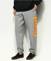 Thrasher sweatpants flame outlet