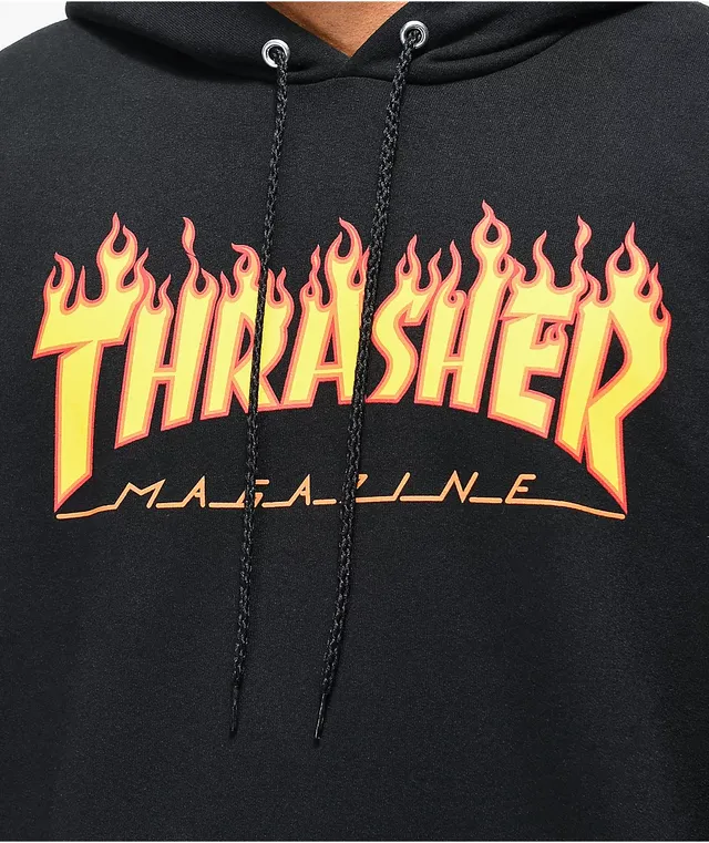 Thrasher flame logo grey hoodie on sale